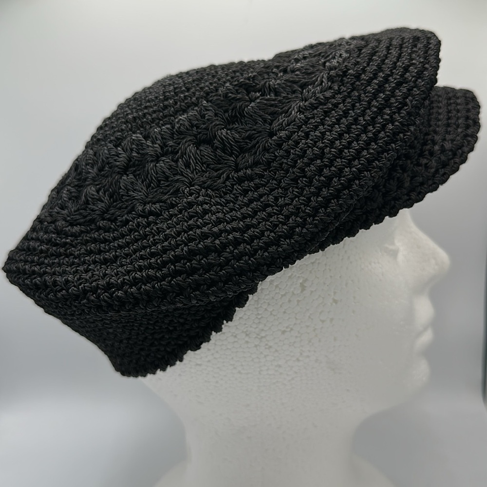 Vintage black crocheted hat